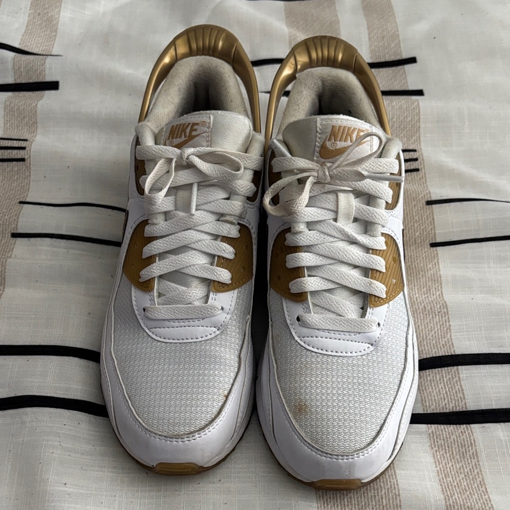 Nike Gold and White Athletic Shoes